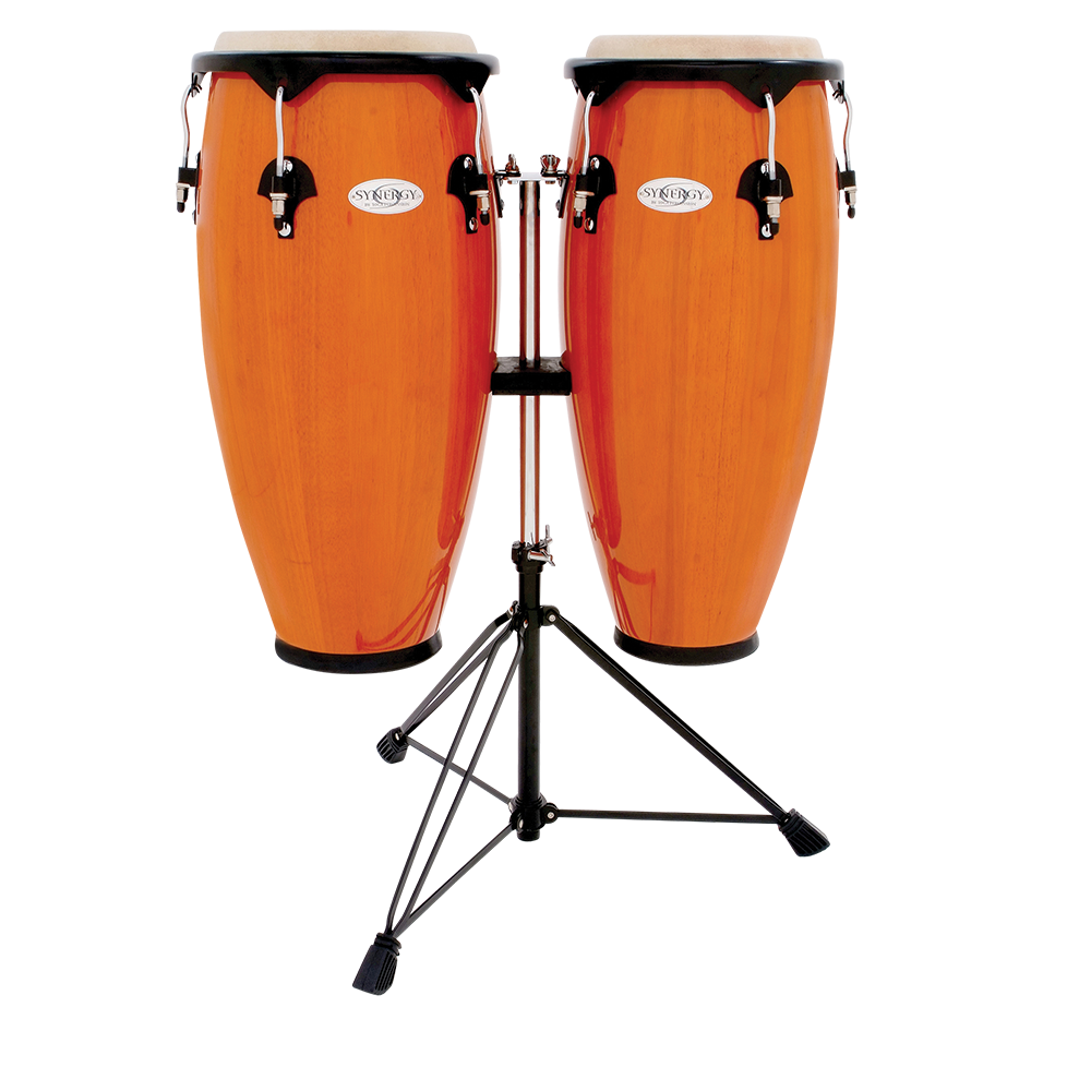 Synergy Series Wood Conga Set with Stand - Amber
