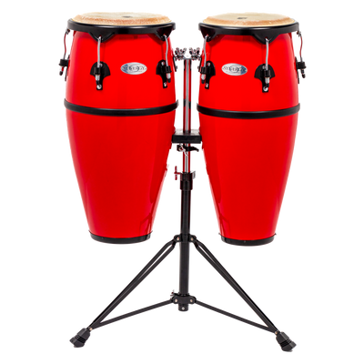 Synergy Series Fiberglass Conga Set with Stand - Red