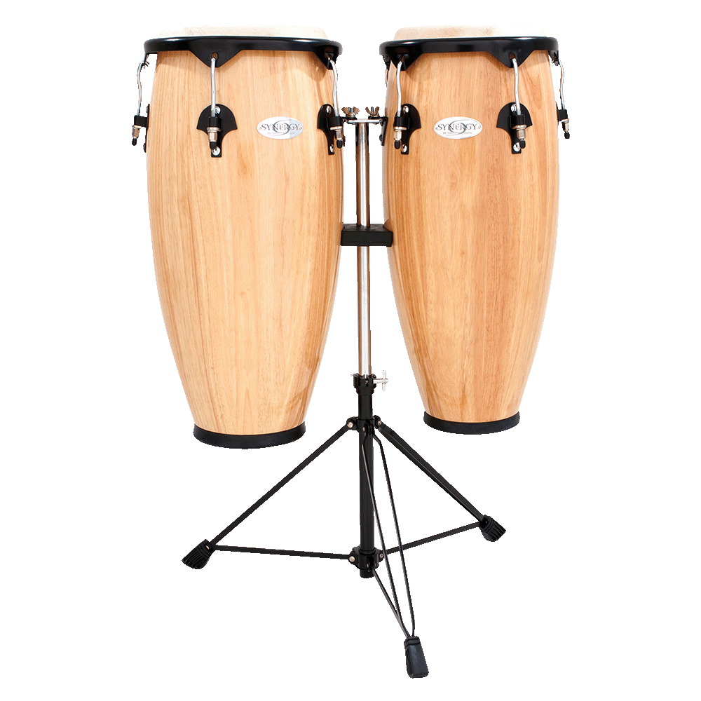 Synergy Series Wood Conga Set with Stand - Natural