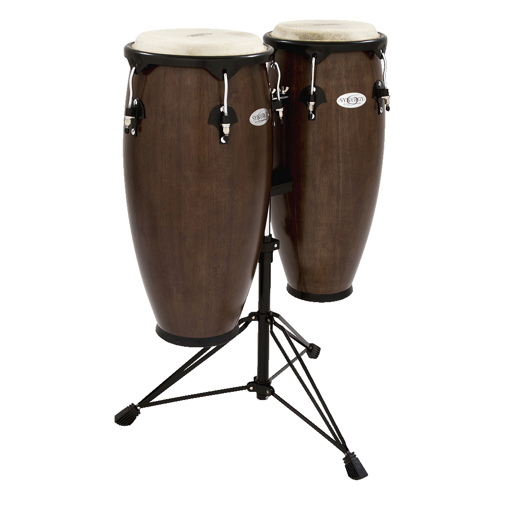 Synergy Series Wood Conga Set with Stand - Tobacco