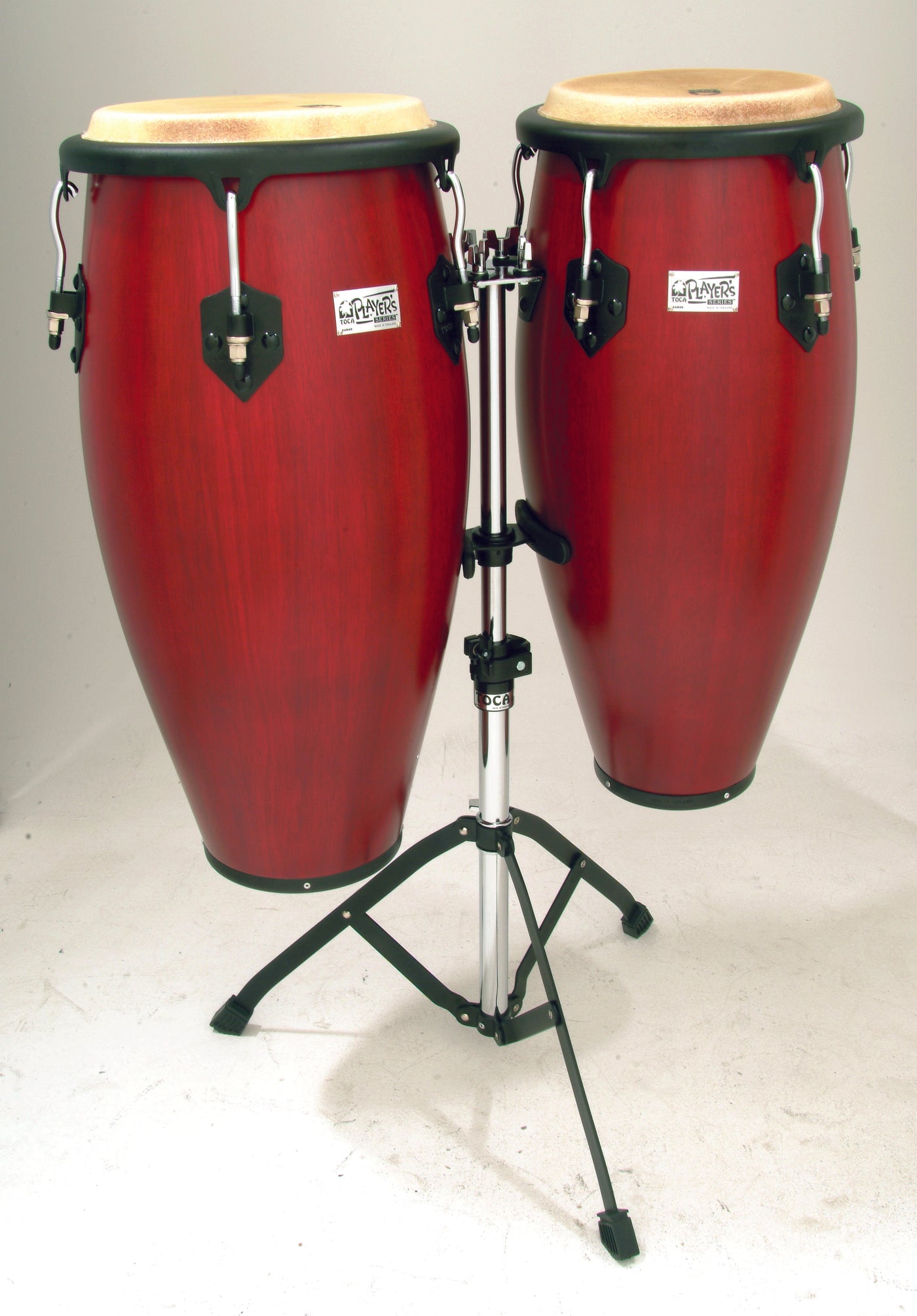Player's Series Wood Conga Set with Double Stand - Cherry