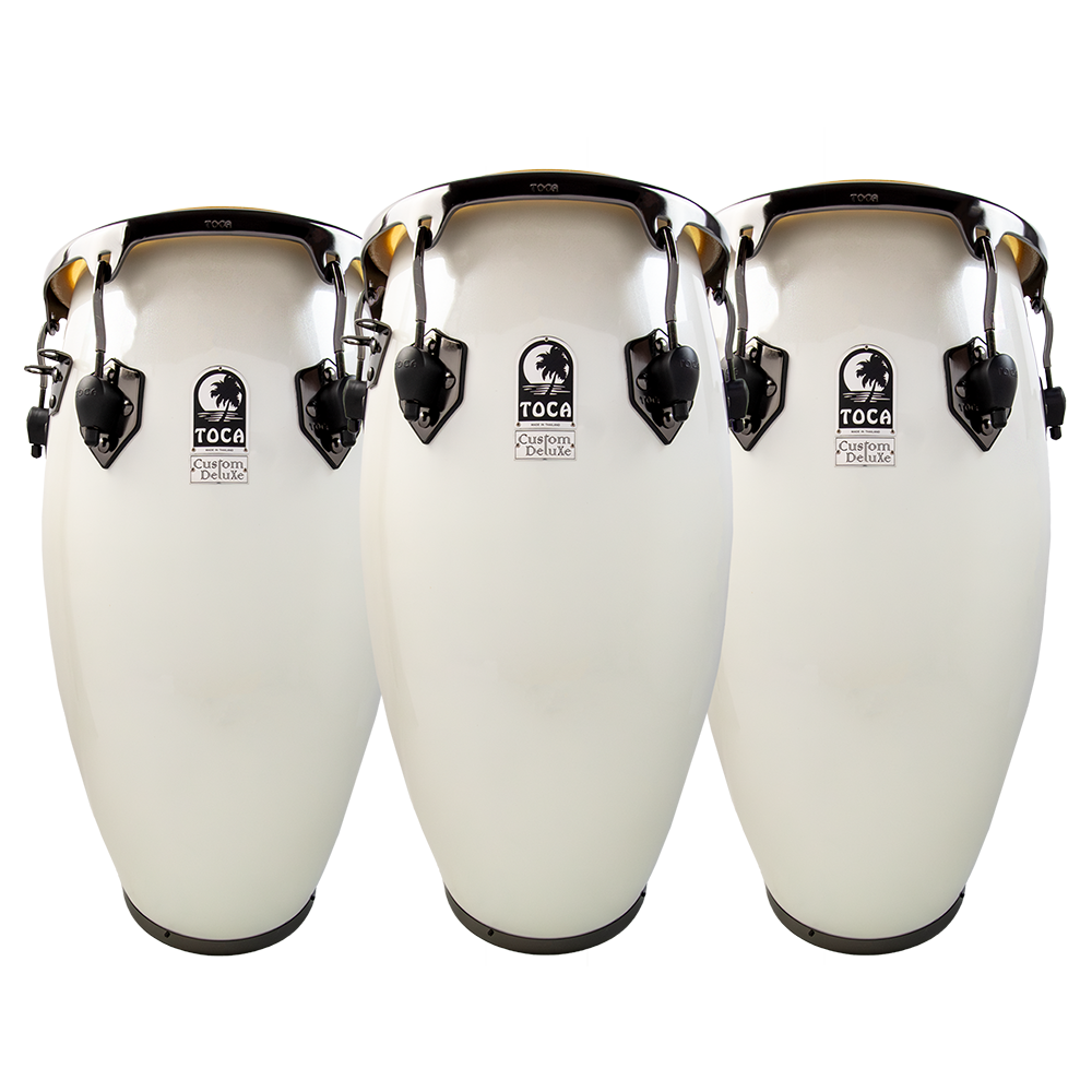 Custom Deluxe Fiberglass Congas - Margarita Blanca