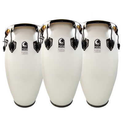 Custom Deluxe Fiberglass Congas - Margarita Blanca