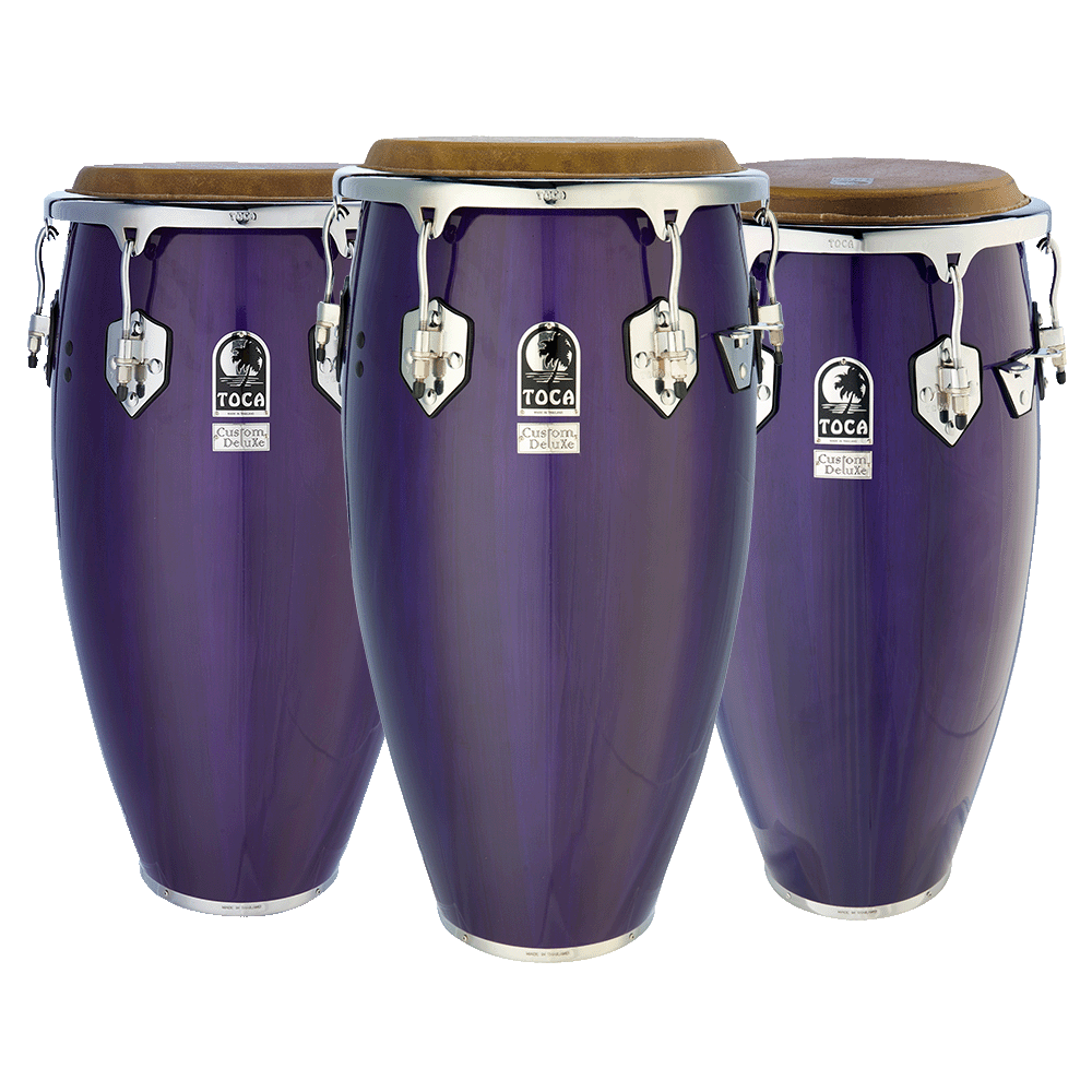 Custom Deluxe Wood Congas - Transparent Purple