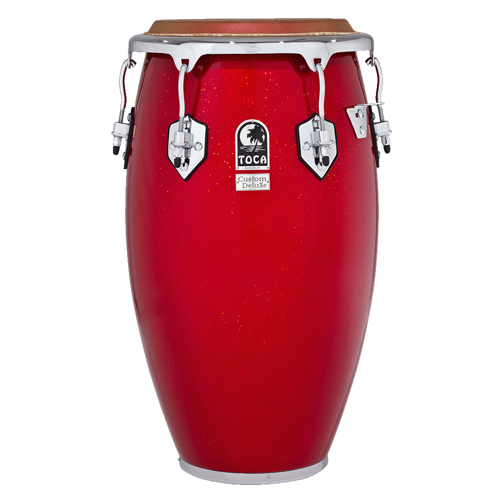 Custom Deluxe Fiberglass Congas - Red Sparkle – TOCA Percussion