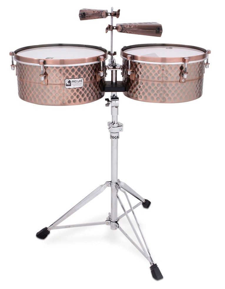 Toca Pro Line Timbale Set with Stand, Black Copper