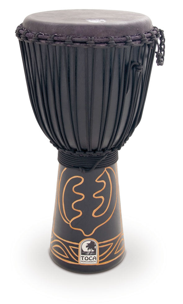 Toca Rope Tuned Black Mamba 12'' Djembe with Pro Bag and Djembe Hat