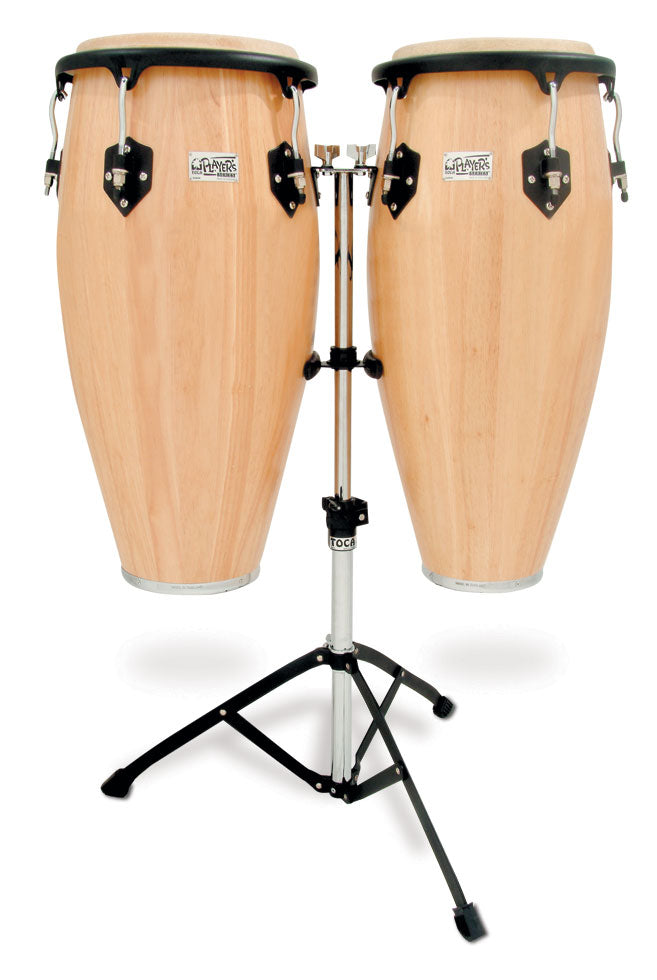 Player's Series Wood Conga Set with Double Stand - Natural