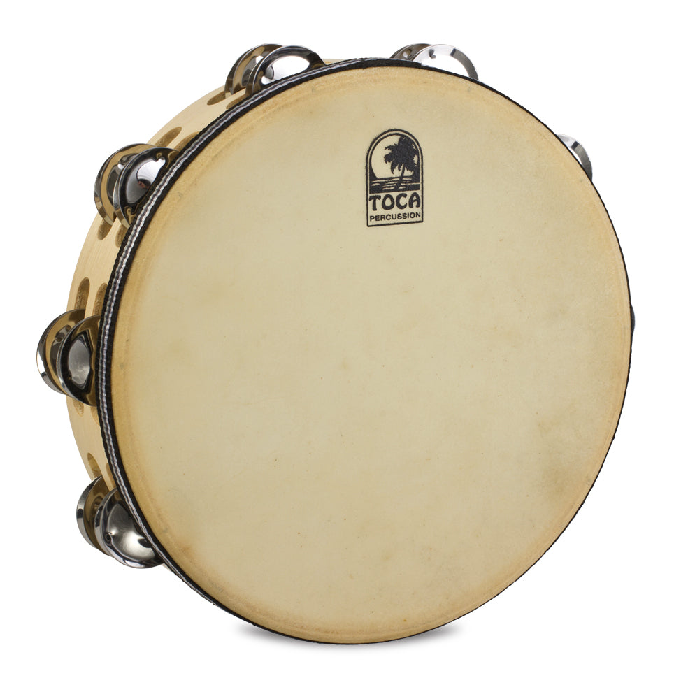 Toca Player's Series Wood Tambourine, 10" Double Row  with head
