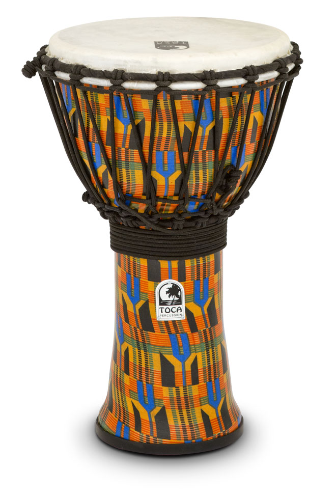 Toca Freestyle Rope Tuned 9" Djembe, Kente Cloth